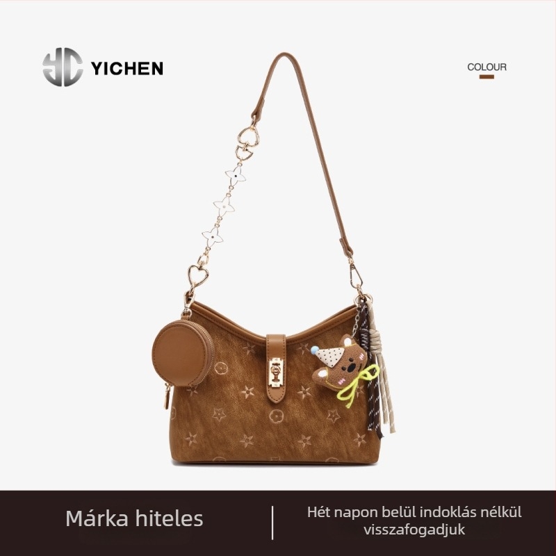 YICHEN PU női crossbody oldaltáska, közepes méret, városi minimalistikus stílus, poliészter bélés, téli 2025 kiadás, modell 25773