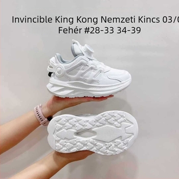 Invincible King Kong gyerekeknek szánt sportcipők, 2024-es új modell, könnyű talp, foltálló klasszikus bőr, egyszínű iskolai cipő