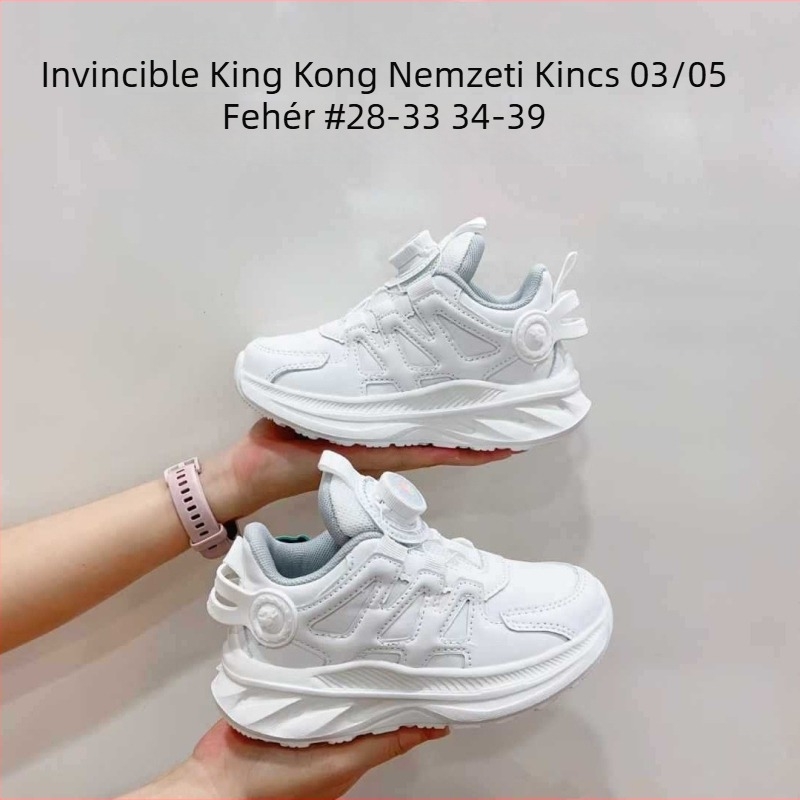 Invincible King Kong gyerekeknek szánt sportcipők, 2024-es új modell, könnyű talp, foltálló klasszikus bőr, egyszínű iskolai cipő