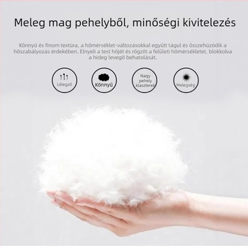 Férfi grafénnel melegített pehely mellény, állig érő gallérral, könnyű őszi-téli, reverszibilis