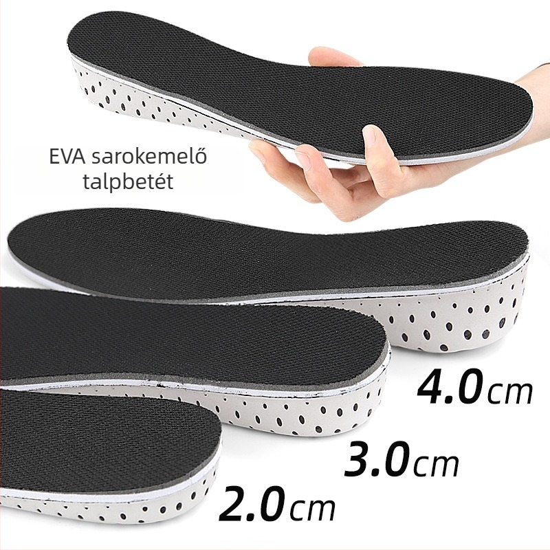EVA teljes talpbetét, lélegző, magasság növelő, láthatatlan, férfiak és nők számára, 2, 3 vagy 4 cm