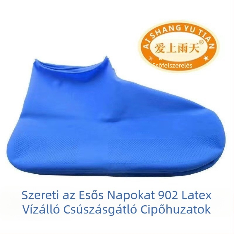 Latex vízálló cipővédők, vastagított kivitelben, csúszásmentes és kopásálló, felnőtteknek, kültéri használatra, hordozható