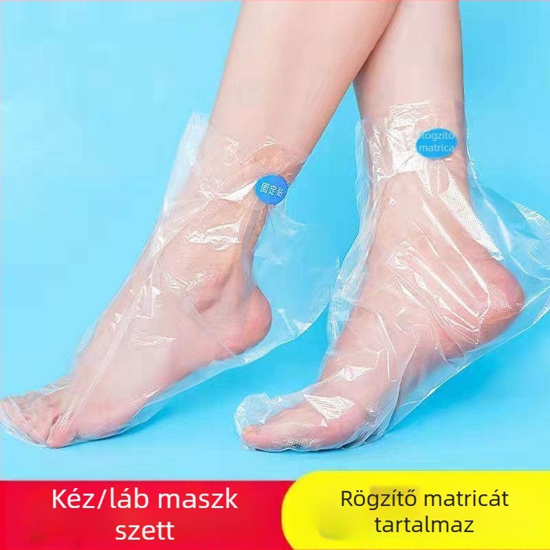 Egyszer használatos láb- és kézmaszk burkolatok, átlátszó műanyagból, lábápolásra és terápiára, cipőpróba közben.