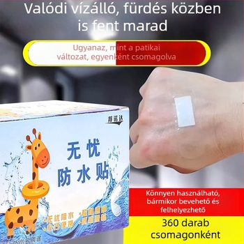Vízálló kötszer babáknak és gyerekeknek – átlátszó, lélegző, magas tapadási erő, láthatatlan, irritáció elleni, fürdőzéshez és úszáshoz.