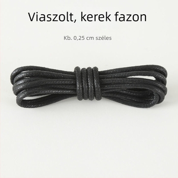Vasalt cipőfűzők bőrcipőkhöz, fekete és barna, körkörös, vékony, férfiak és nők számára.