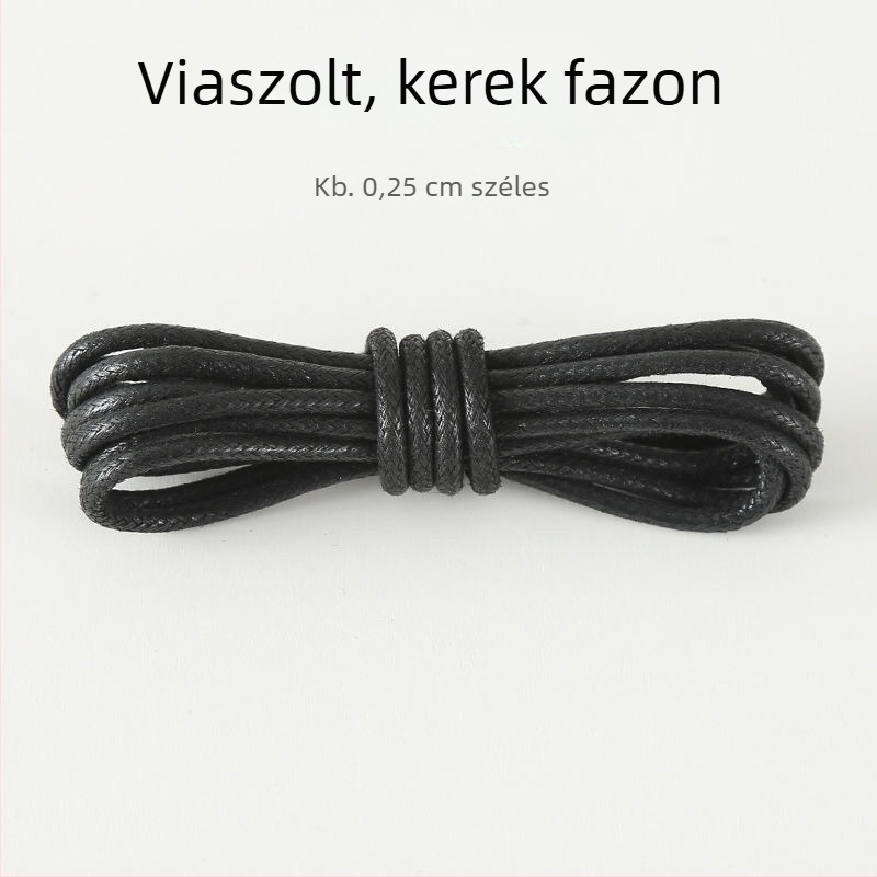 Vasalt cipőfűzők bőrcipőkhöz, fekete és barna, körkörös, vékony, férfiak és nők számára.