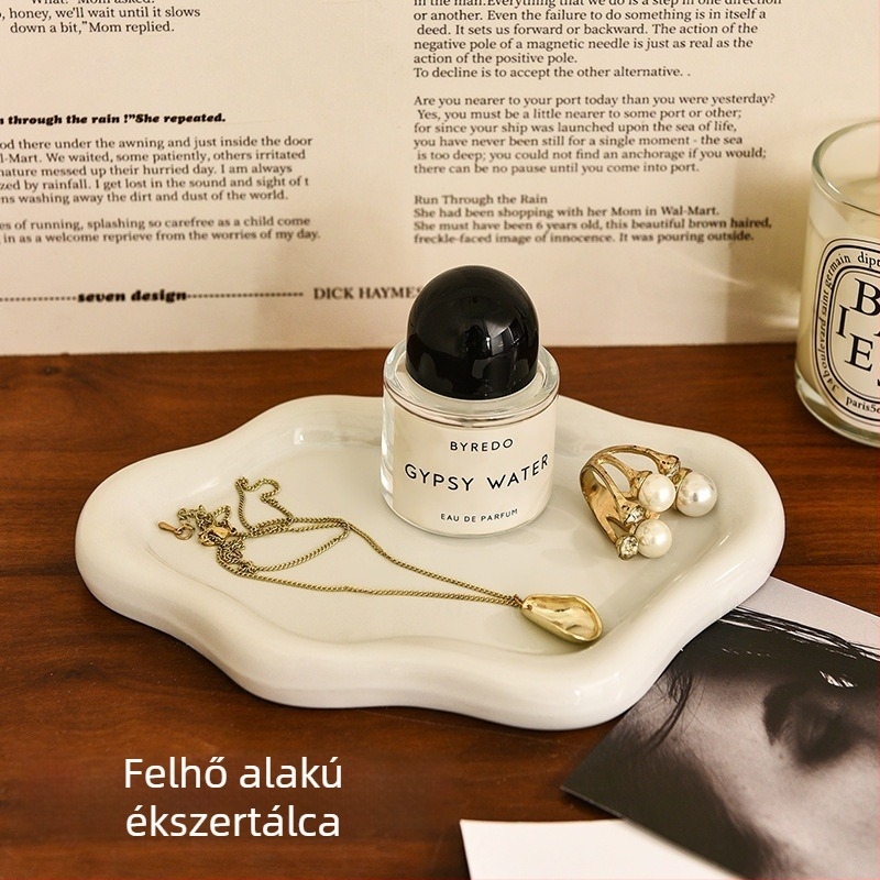 Felhő alakú asztali ékszer rendező tálca, műanyag tároló, modern minimalist stílus