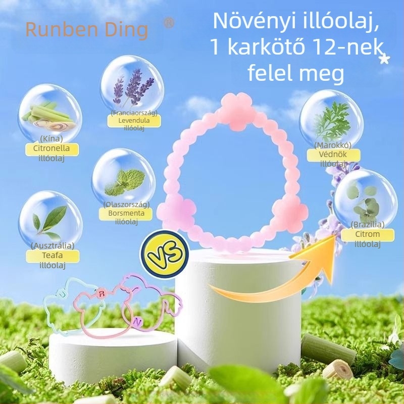 Világító illóolajos karkötő gyerekeknek és felnőtteknek, kültéri szúnyogriasztó, repelens folyadékkal