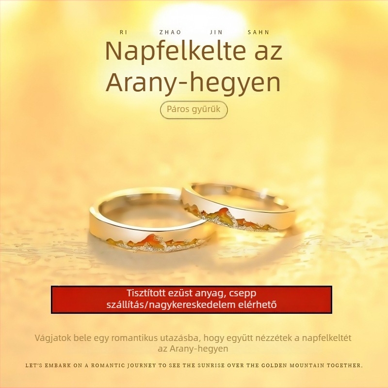 S999 ezüst párgyűrű gravírral, különleges dizájn, uniszex gyűrű Valentin-napi ajándék