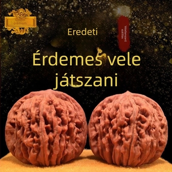 Természetes diófából készült kézzel faragott medál, oroszlánfej motívummal és qilin mintával, négytorony dizájnnal
