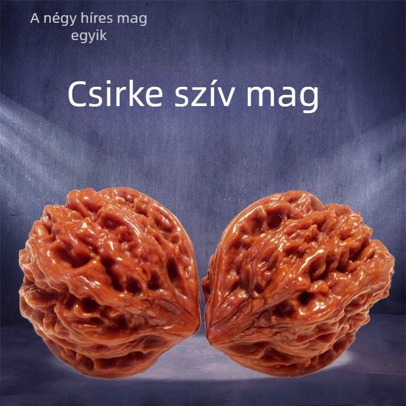 Természetes diófából készült kézzel faragott medál, oroszlánfej motívummal és qilin mintával, négytorony dizájnnal