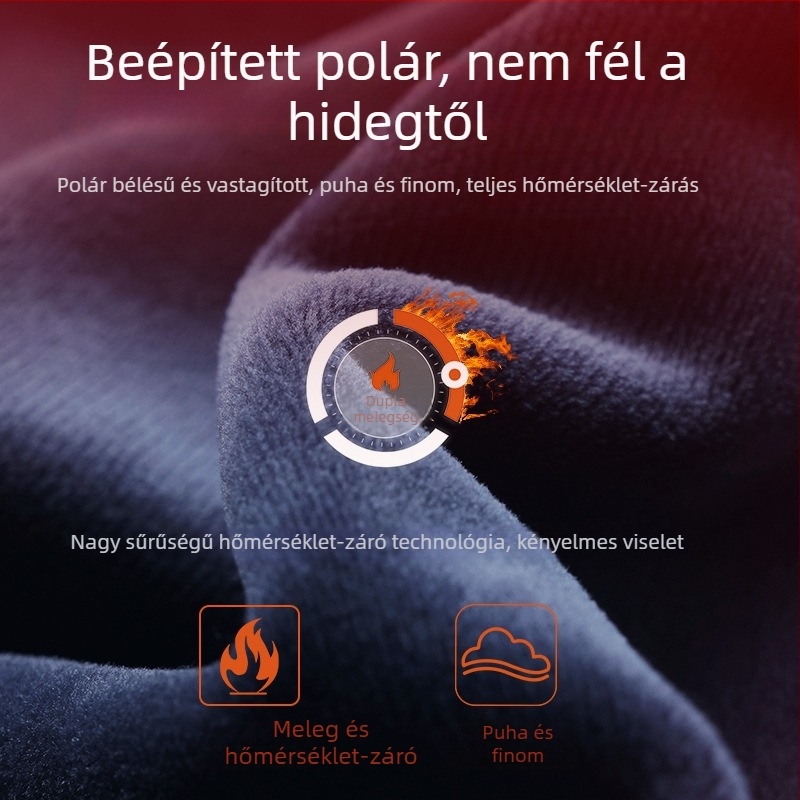Férfi fleece bevonatú fél-zipzáros, álló galléros pulóver, kültéri futáshoz, edzéshez és kosárlabdához