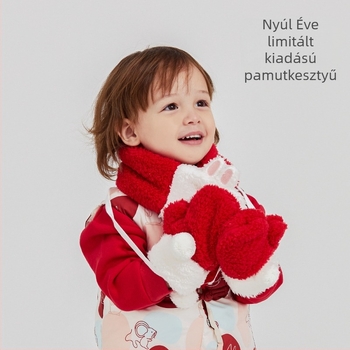 Wilberu Piros meleg téli babakesztyűk, szélvédettek, fleece bélés és vastag kialakítás, 6–36 hónapos korosztály