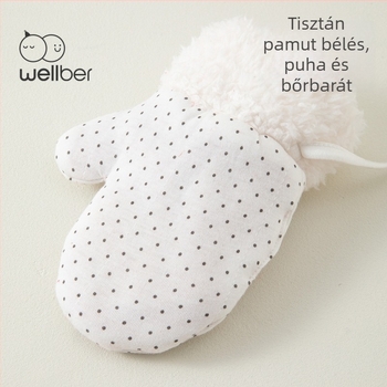 Wilberu Piros meleg téli babakesztyűk, szélvédettek, fleece bélés és vastag kialakítás, 6–36 hónapos korosztály