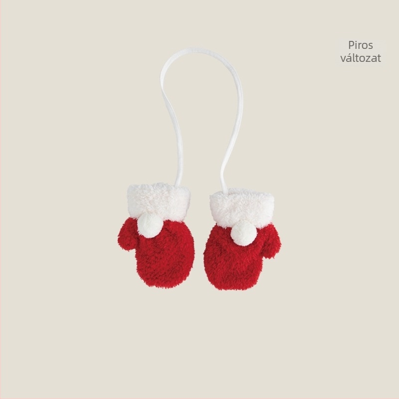 Wilberu Piros meleg téli babakesztyűk, szélvédettek, fleece bélés és vastag kialakítás, 6–36 hónapos korosztály