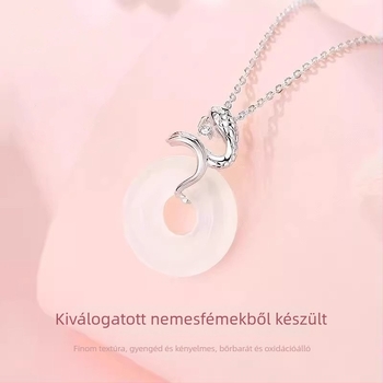 Női kígyó-szellem nyaklánc, új kínai stílus, medál béke jelével, hosszú nyaklánc a kulcscsont alá, ajándék barátnőnek a Kígyó évében
