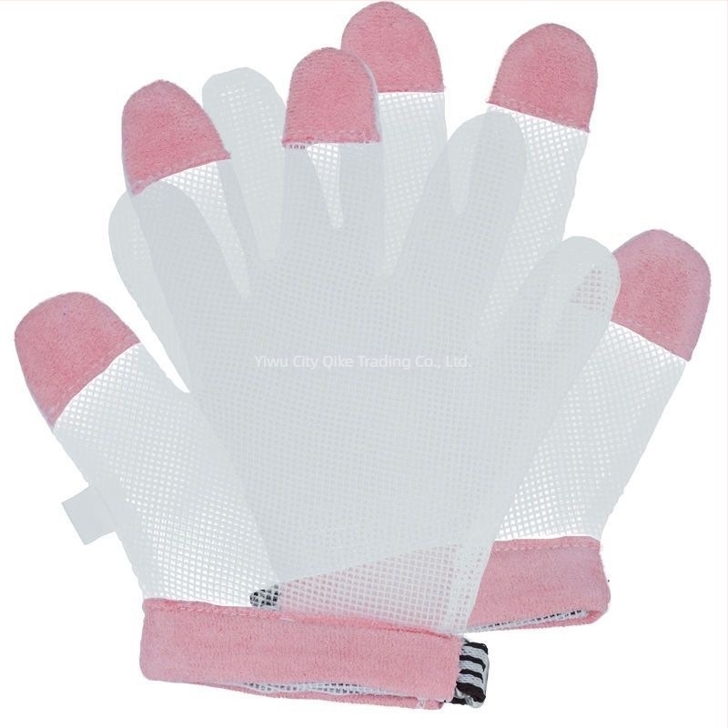 Teljesen fedő ötujjas babakesztyű, amely megelőzi a hüvelykujj szopását, a körömharapást és a húzást – ortodontikus eszköz a szokások korrigálásához