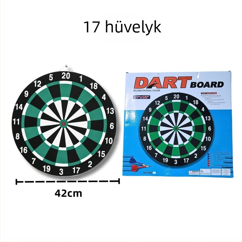 12, 15 és 17 hüvelykes papír darts tábla flockos felülettel és tűs célrendszerrel, kétoldalas szórakozásra és versenyekre