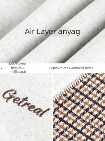 Férfi kapucnis cipzáros pulóver houndstooth mintával és színes blokkokkal, őszi retro stílus