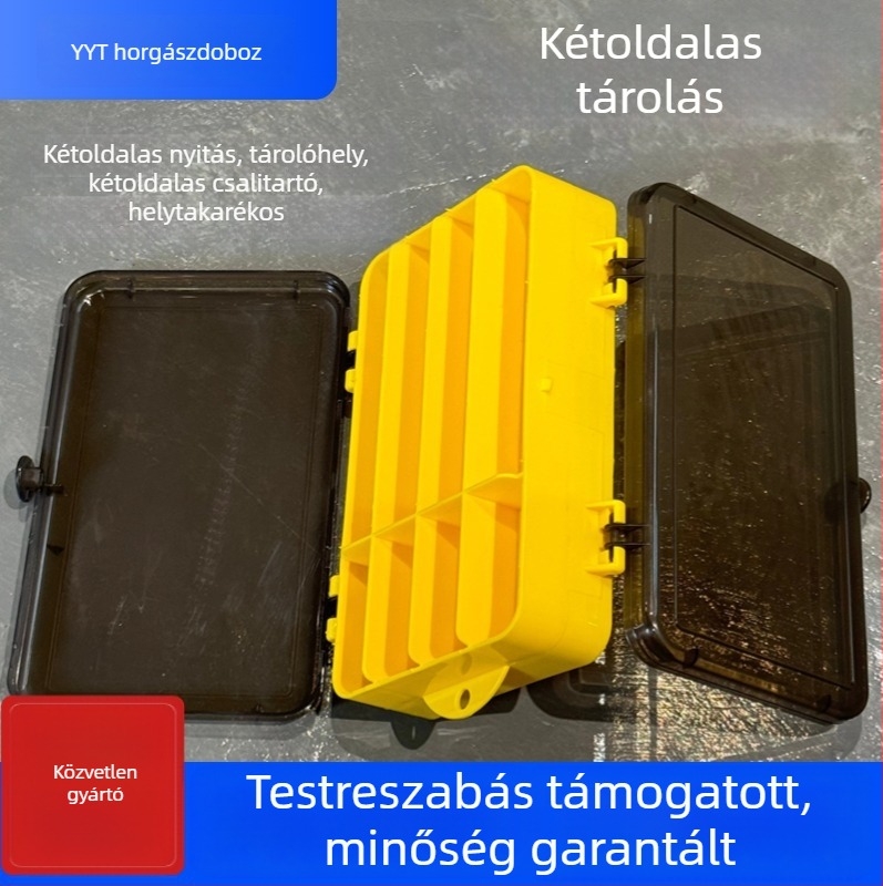 P2 modell csali doboz kettős nyíló fedéllel, hordozható műanyag kiegészítő doboz, 127 g