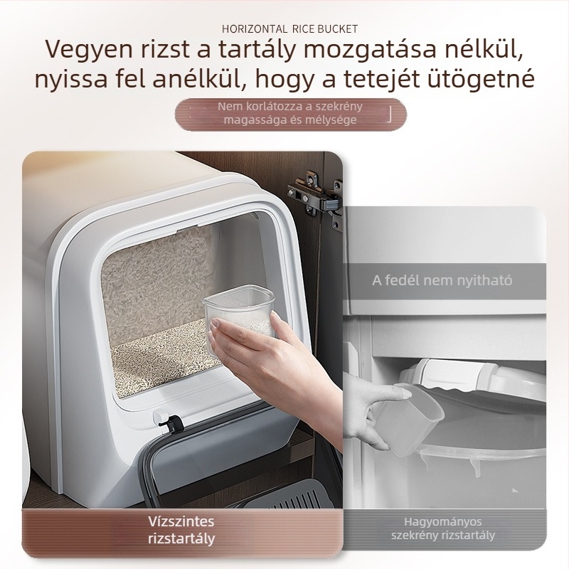 Camellia Konyhai Tárolóedény — Nagy méretű zárt, élelmiszer-minőségű tároló rizs és liszt, gabonafélék számára, nedvesség- és rovarálló