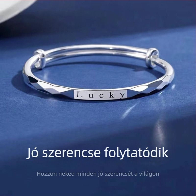Lucky női fehér rézből készült precíziós karkötő, állítható csúszó karkötő, minimalist nyári ékszer, egyedi dizájn