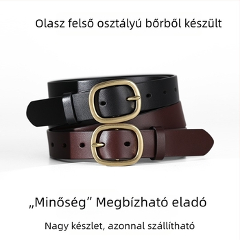 Női öv valódi bőrből, felső réteg marhabőrből, átszívott színezéses felület, réz csat, kopás- és karcolásálló, mindennapi öv nadrágokhoz