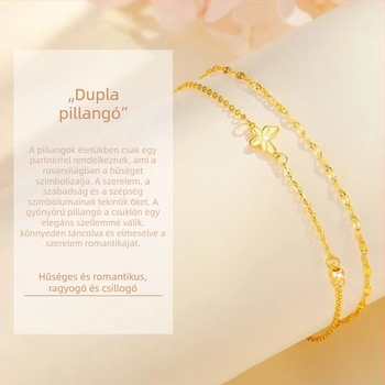 Pillangó karkötő szerencsegyöngyökkel — minimalist luxus, niche stílus