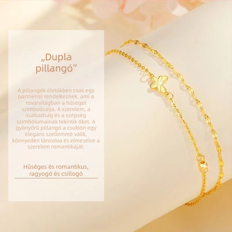 Pillangó karkötő szerencsegyöngyökkel — minimalist luxus, niche stílus