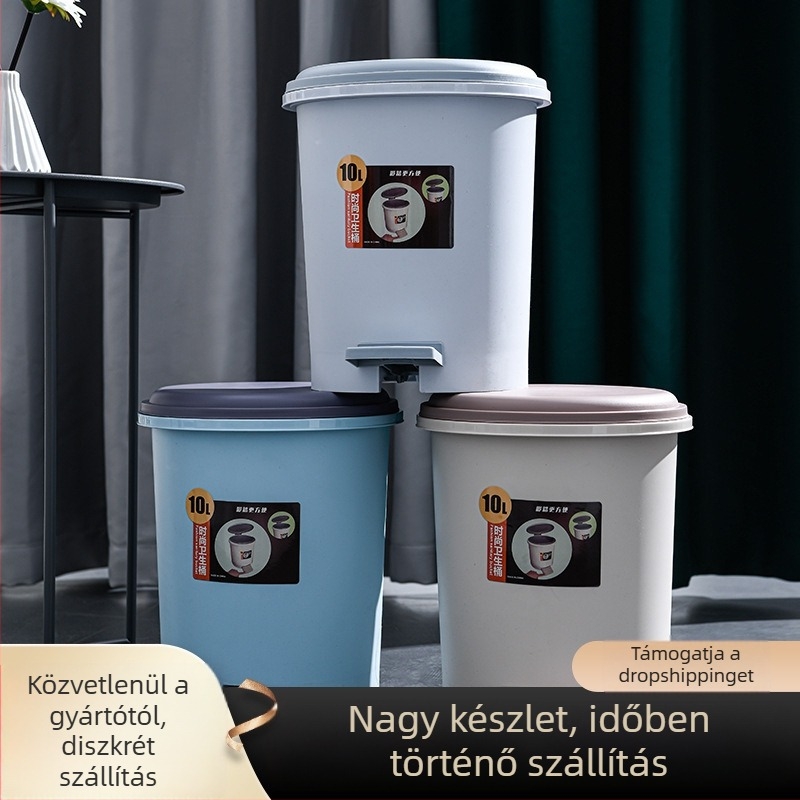 8 L pedálos kuka, háztartási használatra, konyha és fürdőszoba, fedéllel, műanyag