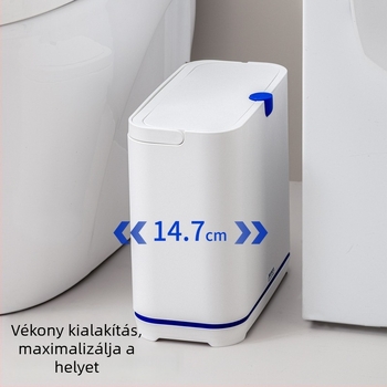 Háztartási tapadó szemetesfedéllel, 10 L, fürdőszobába, mosdóba, nappaliba és konyhába, keskeny helyekre, 2026-os új modell