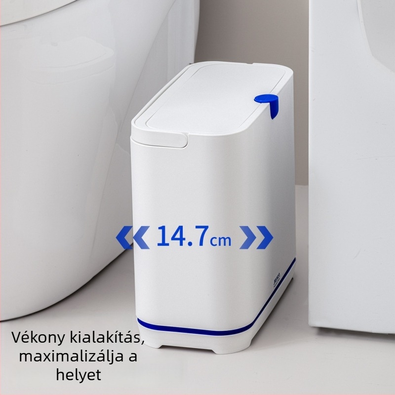 Háztartási tapadó szemetesfedéllel, 10 L, fürdőszobába, mosdóba, nappaliba és konyhába, keskeny helyekre, 2026-os új modell