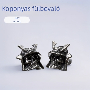Halloween koponya fülbevaló – réz, punk stílus, uniszex