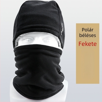 Téli kerékpáros fejfedő, szélálló és meleg, fleece-béléses, vastított, multifunkcionális fejfedő fül- és nyakavédelmi funkcióval, uniszex