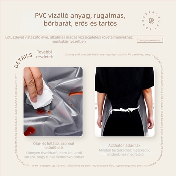 PVC vastagított átlátszó, vízálló és olajálló ujjnélküli kötény háztartási és professzionális konyhákhoz