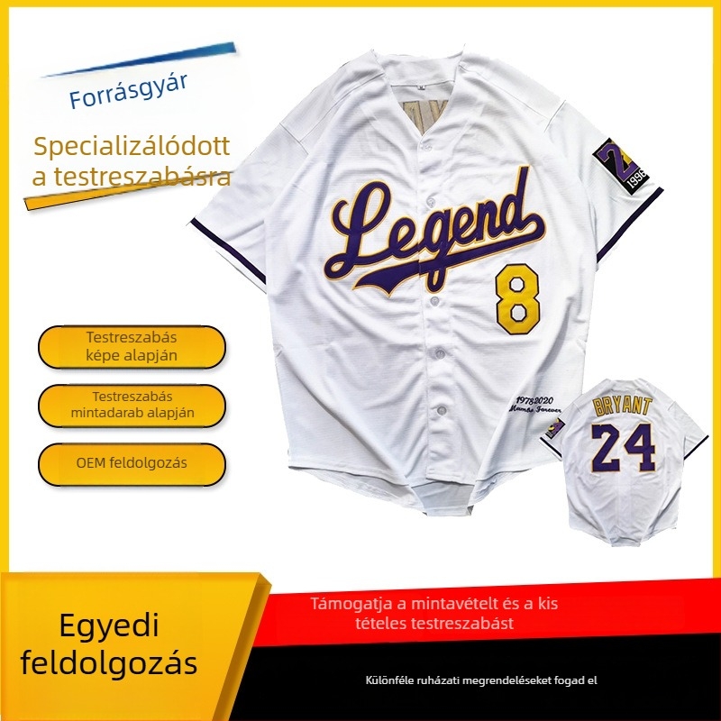 Egyedi amerikai stílusú baseball/softball mez férfiaknak — rövid ujjú, poliészter patch hímzés, sportos szabadidő