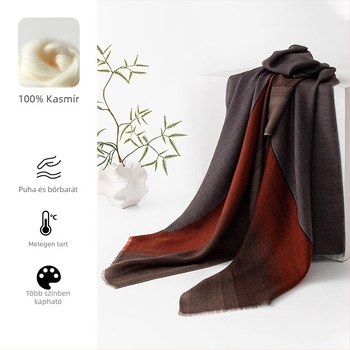 100% kasmír férfi sál, csíkos patchwork, őszi-téli meleg, elegáns ajándék