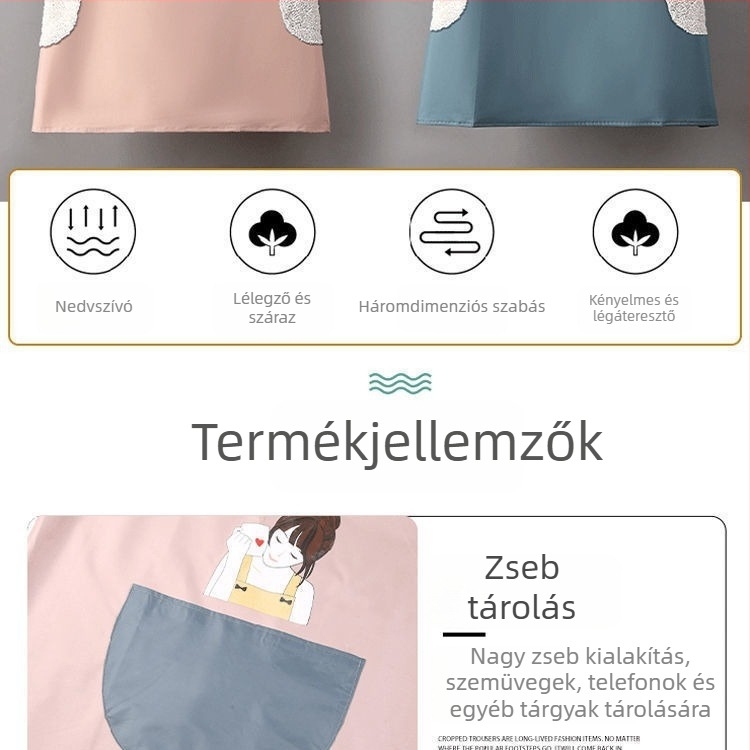 Vízálló PVC kötény logóval, vastított, modern konyhai stílusban