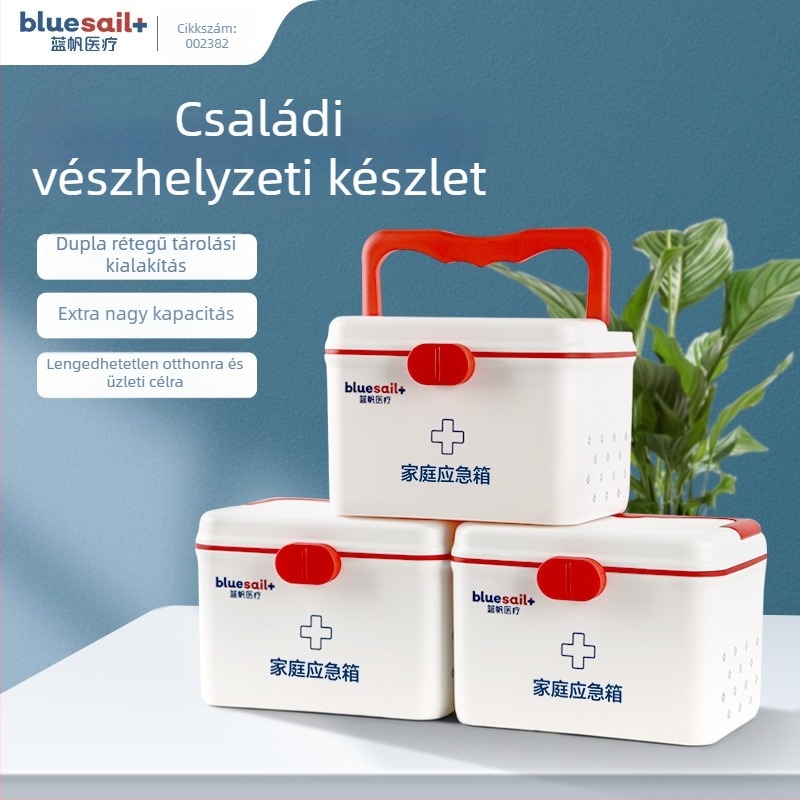 Blue Sail sürgősségi orvosi készlet és mentődoboz – otthoni és diákhasználatra, tűzvédelmi és katasztrófa felkészülés, elsősegély-készlet
