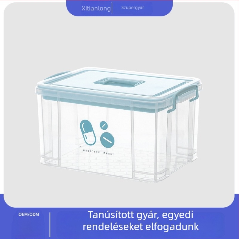 Xitianlong Otthoni elsősegély-doboz — Nagy kapacitású családi elsősegély-készlet, hordozható gyógyszer-tároló