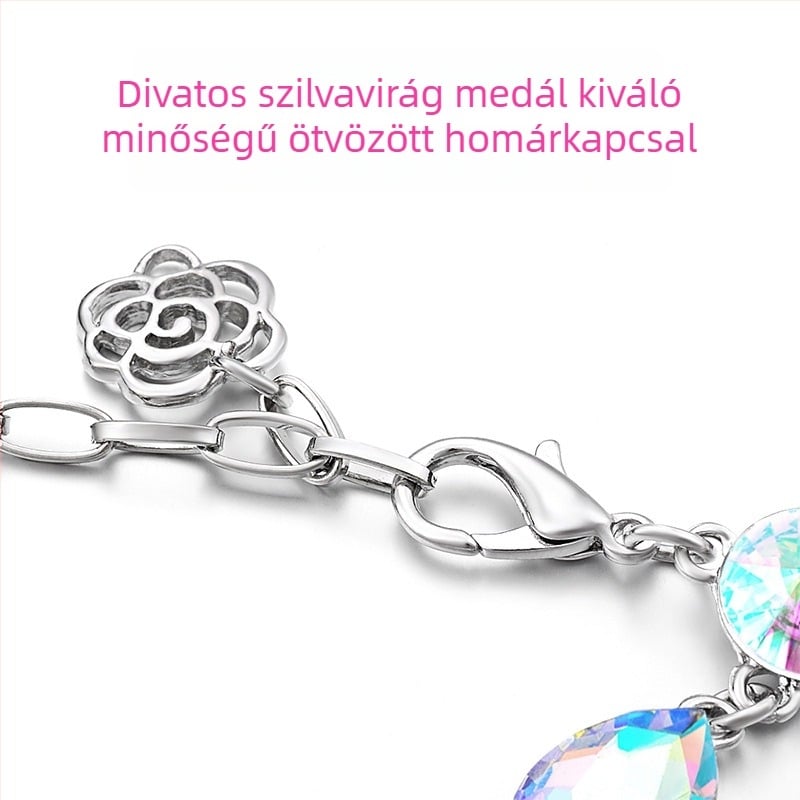 Új, sokoldalú hastánc derékszíj színes kristályokkal és vízcsepp alakú medállal, meghosszabbított hosszúságú