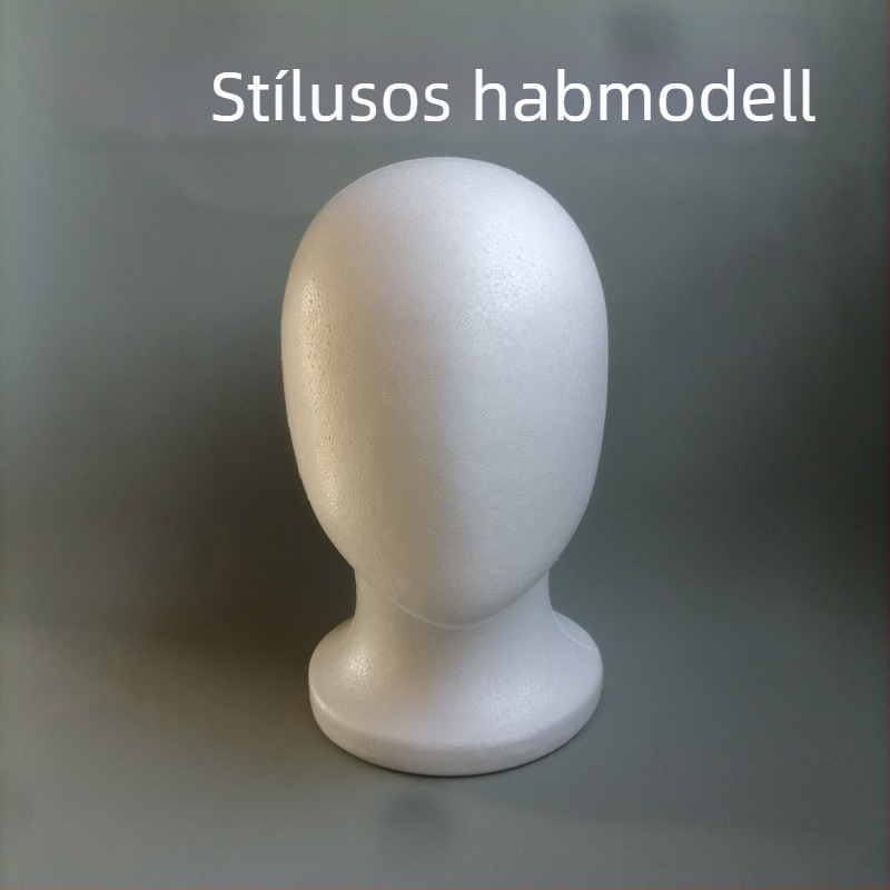 Fehér habfejes fej modell parókák kiállítására és hajvágásra, arctalan női fej