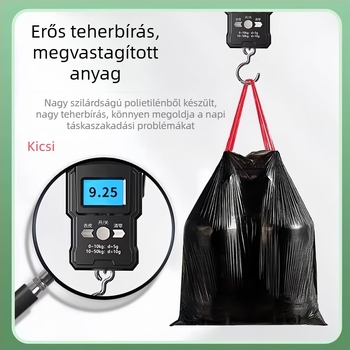 Vastagított szemeteszsák kötős, nagy méret, háztartási használatra, automatikus záródású műanyag zacskó