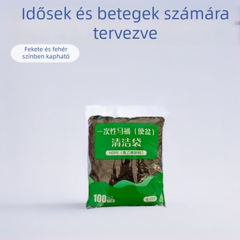 Nagy méretű, rugalmas szájú szemetes zacskók ágyban fekvő betegek számára, mobil vécéülésvédő zacskók, tisztító műanyag zacskók, biológiailag lebomló