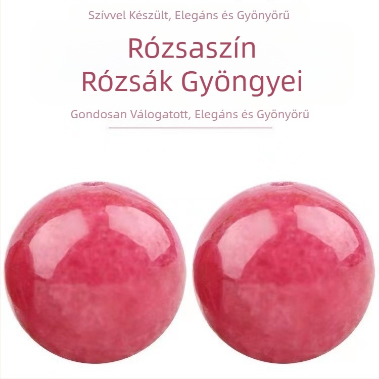 Nyers rózsakő szabad gyöngyök és kalcedon gömbölyű gyöngyök DIY Bodhi karkötő – Star Moon Bodhi ékszerkészlet