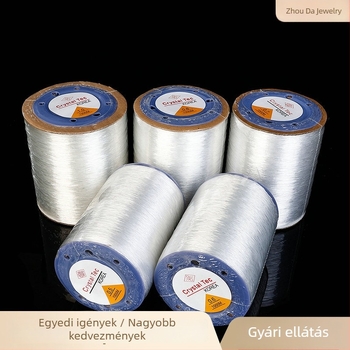 Átlátszó, nagy tekercsben kapható elastikus zsinór, kör alakú, DIY ékszerekhez és gyöngyökhöz