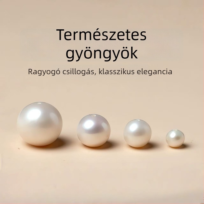 Természetes édesvízi gyöngyök, kör alakú gyöngydarabok 10 mm, DIY ékszerekhez, nyaklánc gyöngyök