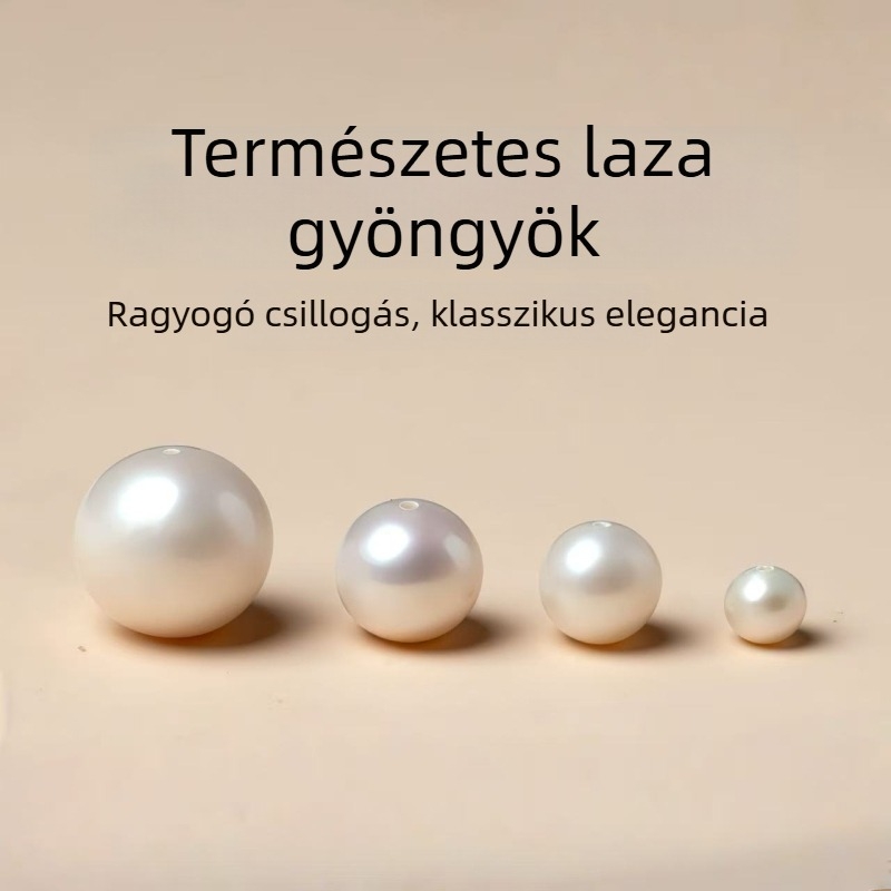 Természetes édesvízi gyöngyök, kör alakú gyöngydarabok 10 mm, DIY ékszerekhez, nyaklánc gyöngyök