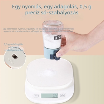 Konyhai fűszertartó, nedvességálló, elegáns, multifunkcionális, két az egyben kanállal és fedéllel, nagy kapacitás