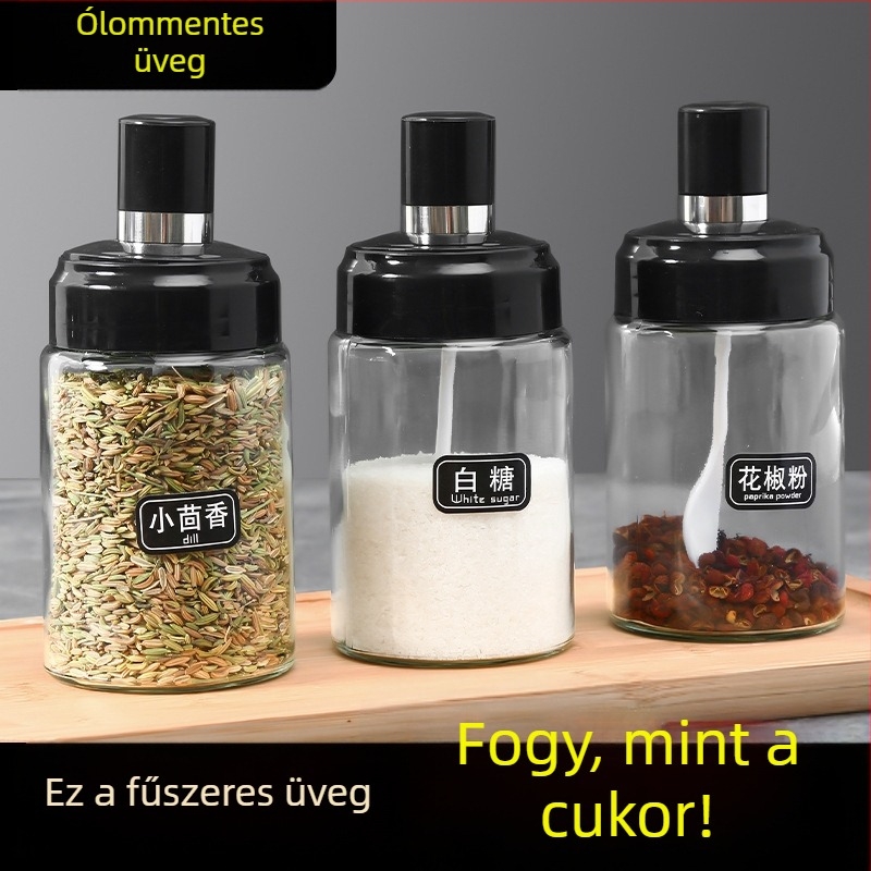 Üvegből készült fűszerkészlet – só- és fűszertartó üvegek a konyhai tároláshoz